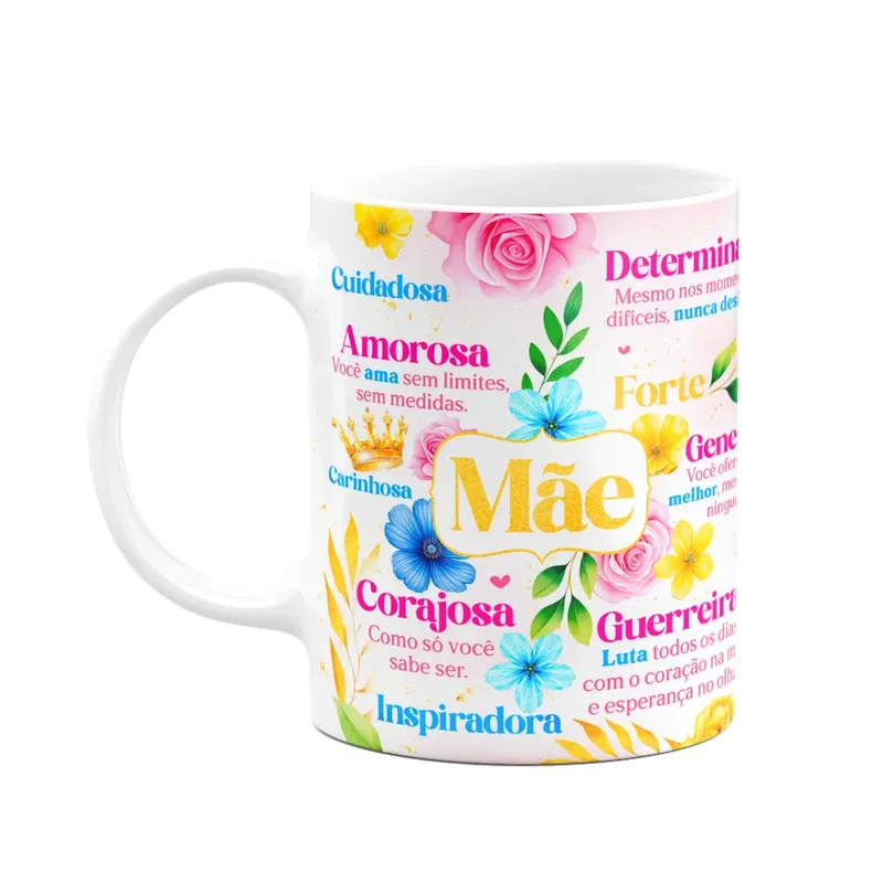 Caneca Floral Mães - Uso Exclusivo Da Melhor Mãe Do Mundo