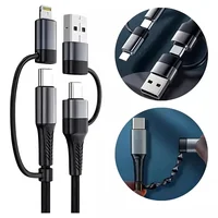 Cabo Usb C Turbo 1,2m Usb-a + Usb C+ Lightning Tomate Tc-302