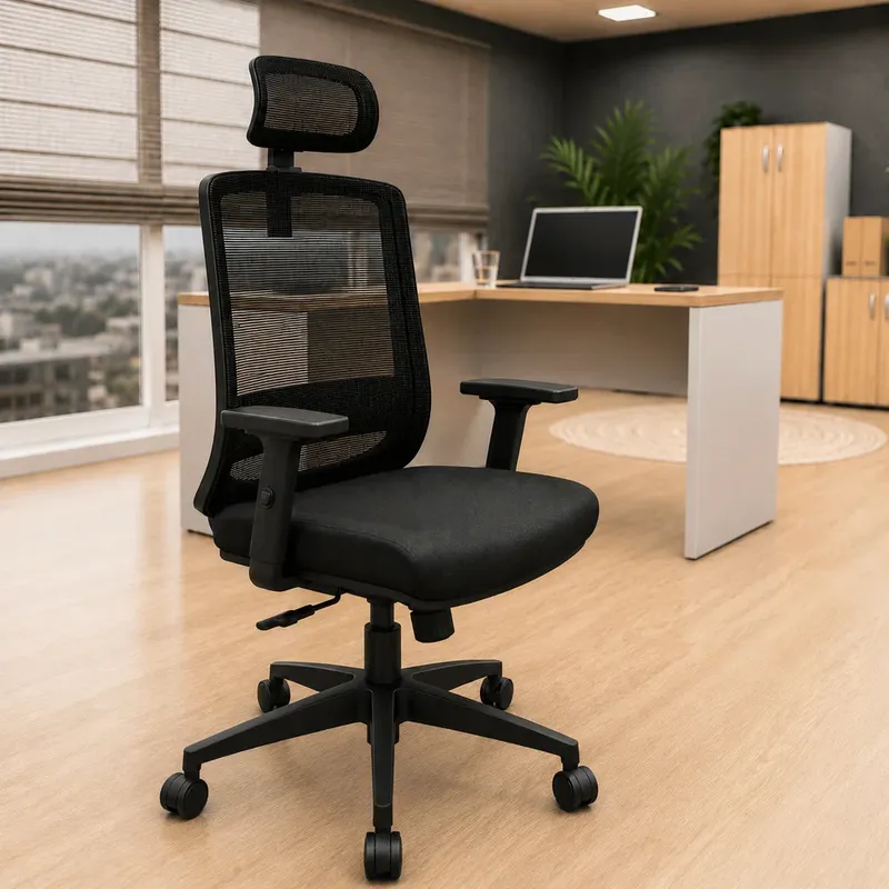 Cadeira De Escritório Ergonômica Aurove 188a Neo Preto