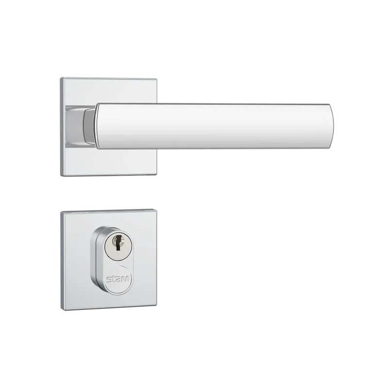 Fechadura 803/35 Externa Roseta Quadrada Inox [ 41747 ] Stam