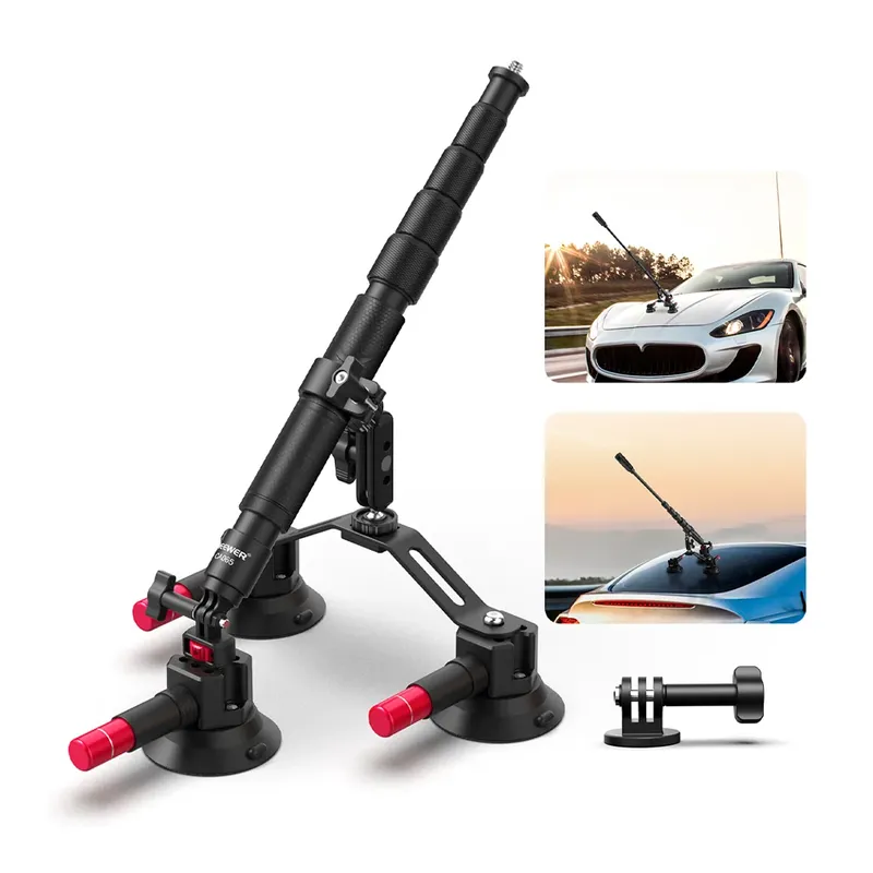 Suporte De Câmera Veicular Neewer C/ventosa Tripla Preto