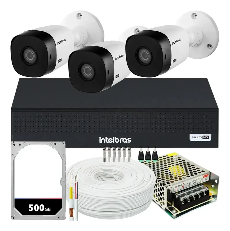 Kit Cftv 2 Cameras Intelbras, FULL HD, Vhl 1220