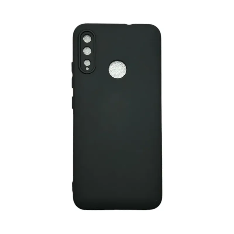 Capa Moto E6 Plus Silicone Aveludada Colorida Capinha Anti Impacto Moto E6 Plus:preto