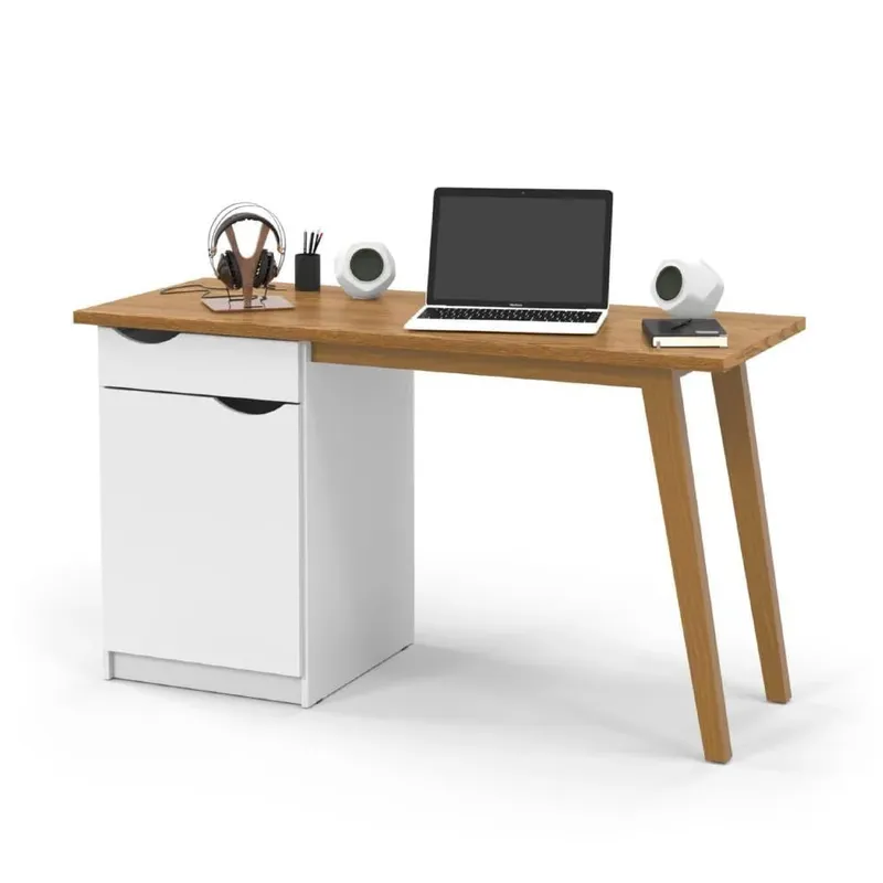 Mesa De Estudo Prism Luxo Com 1 Gaveta E 1 Porta Patrimar
