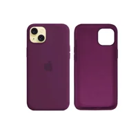 Capa Capinha Case Silicone Cover Premium Aveludada Camurça Com Logo Compatível Iphone 15 Plus Vinho