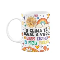 Caneca Divertida Vibes, O Clima Tá Igual A Você