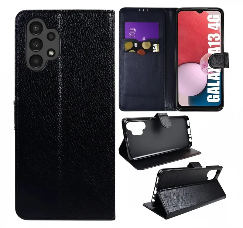 Capa Capinha Carteira Flip Para Samsung Galaxy A13 4g Preto