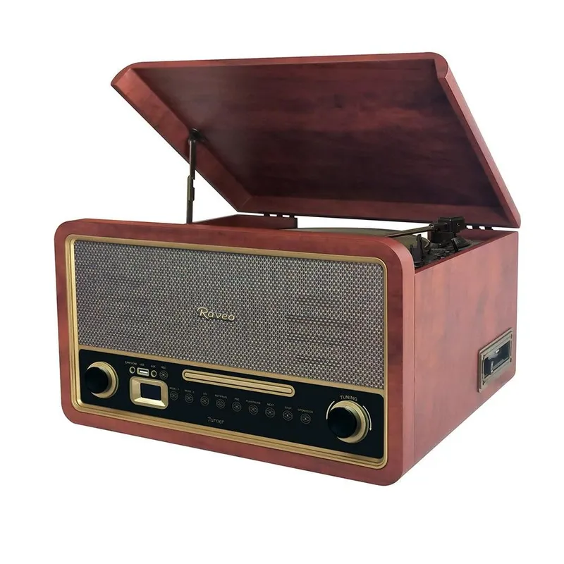 Vitrola Raveo Turner, Bluetooth, USB, 35W, Marrom - 90-09028
