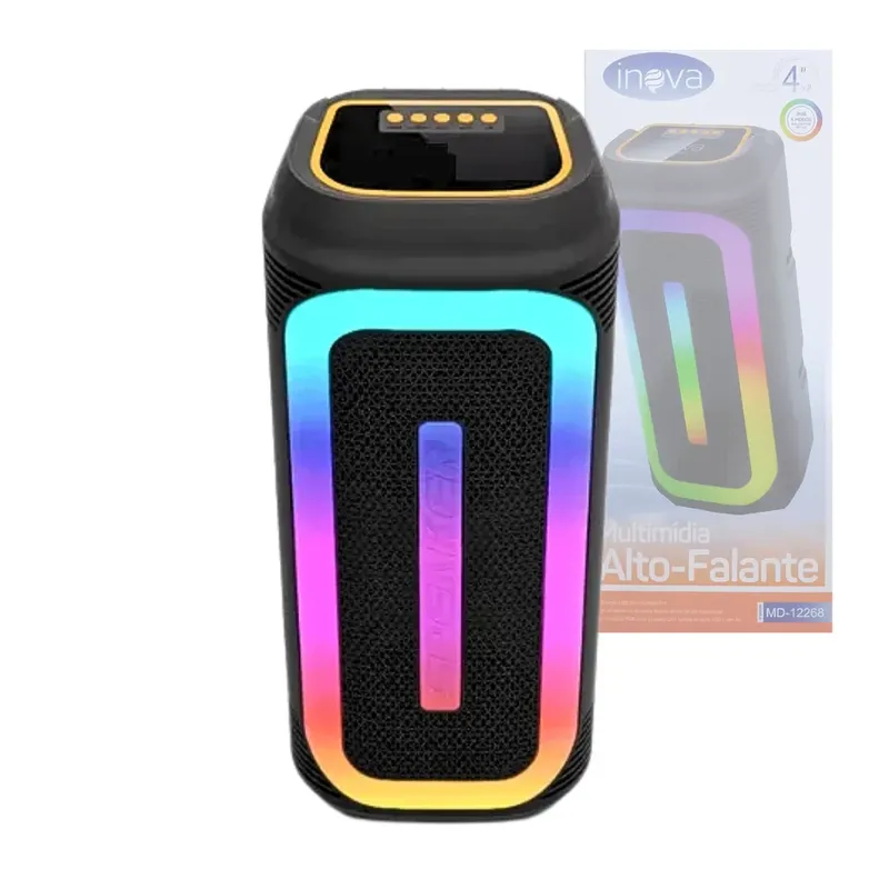Caixa De Som Multimídia Alto-falante LED RGB Bluetooth 20w