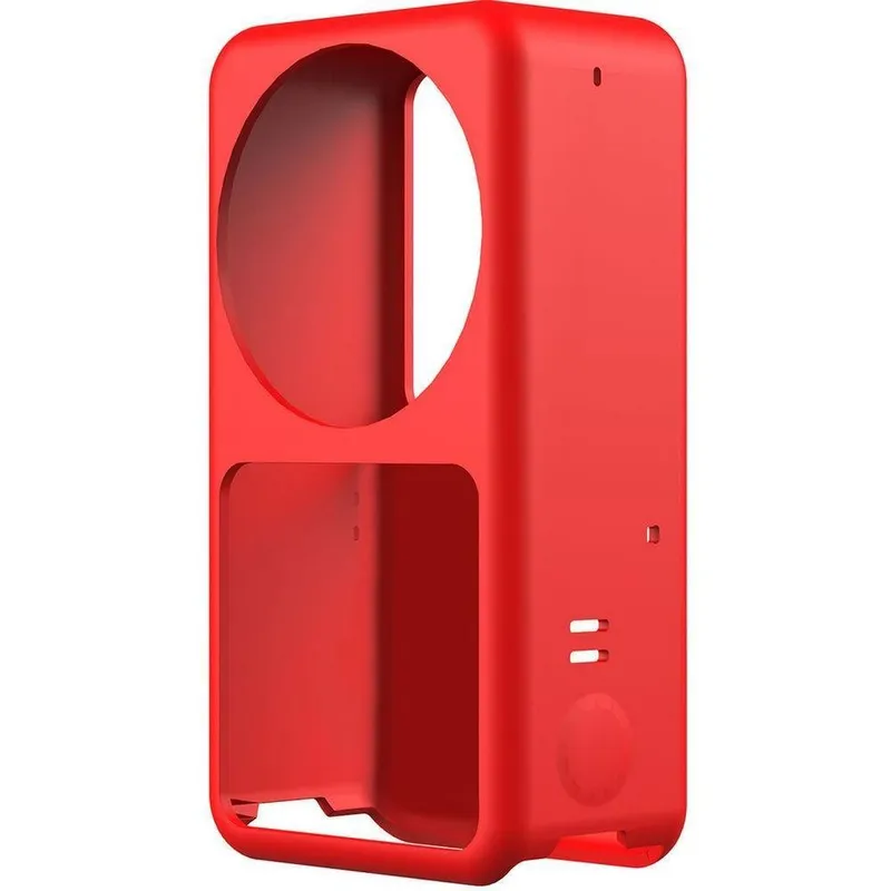 Capa De Proteção Telesin, Em Silicone Vermelho, Para Dji Action 2