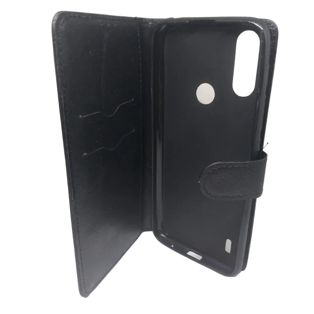 Capa Capinha De Celular Carteira De Couro Moto E7 Power