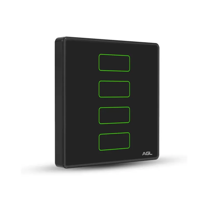 Interruptor Touch Sem Fio 4 Teclas Preto 433mhz Automação Residencial Agl