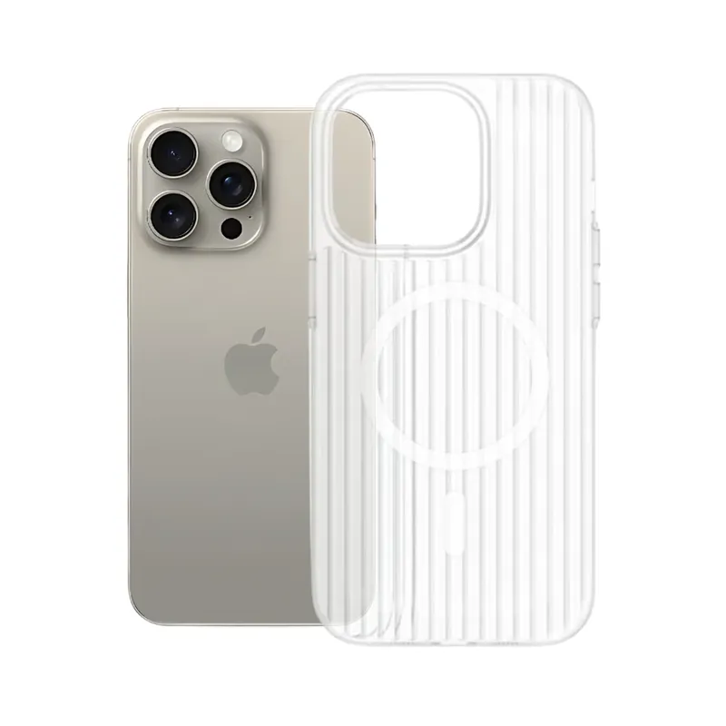 Capa Transparente Ondulado Rígida Para Iphone 15 Plus