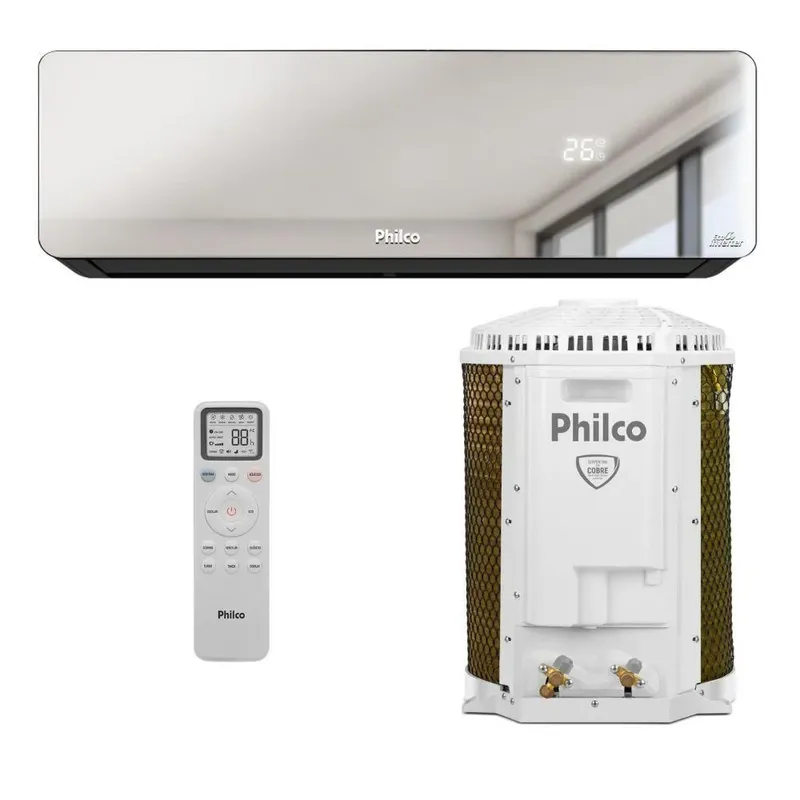 Ar Condicionado Split Inverter Philco Pac9qg Espelhado 9000 Btus Quente E Frio 220v