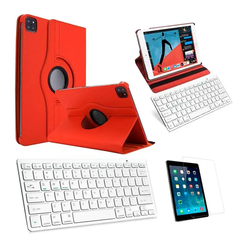 Capa/teclado/película Para Tablet Pad 5 11" Vermelho