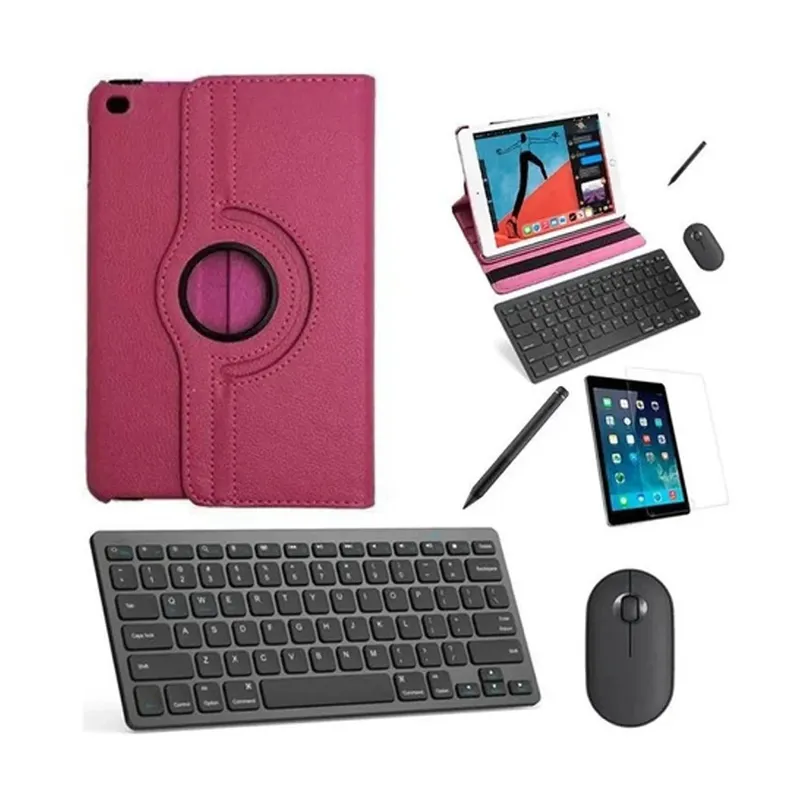 Capa 360 Rosa Teclado, Mouse, Pel, Stylus Galaxy Tab S8 X706