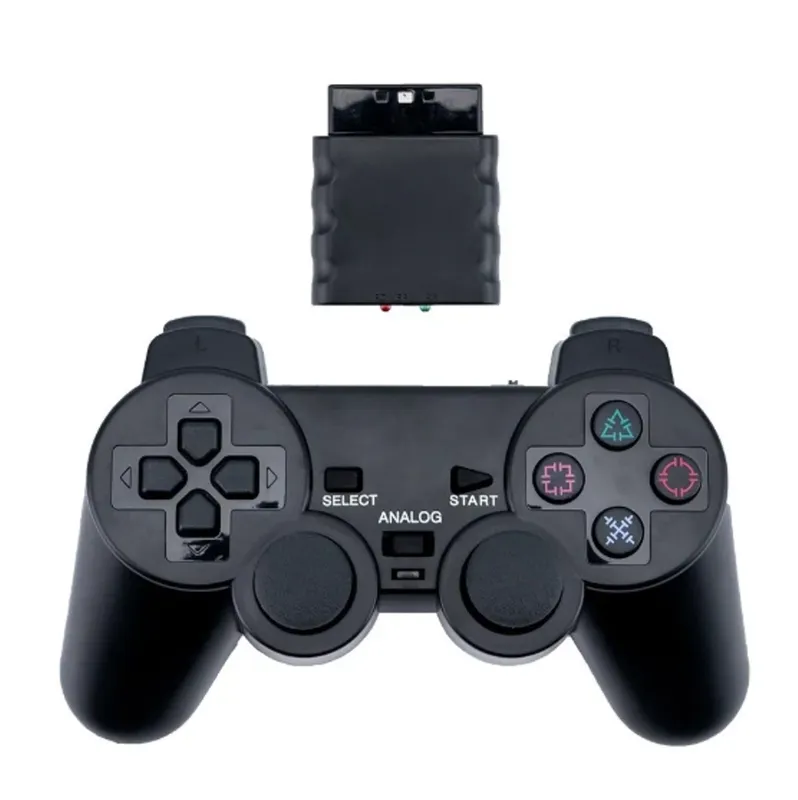 Controle sem Fio com Adaptador Compativel Playstation 2 Cor Preto