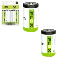 Pilha D Grande Flex C/2 Unidades Par Tamanho C 1,5v Lanterna