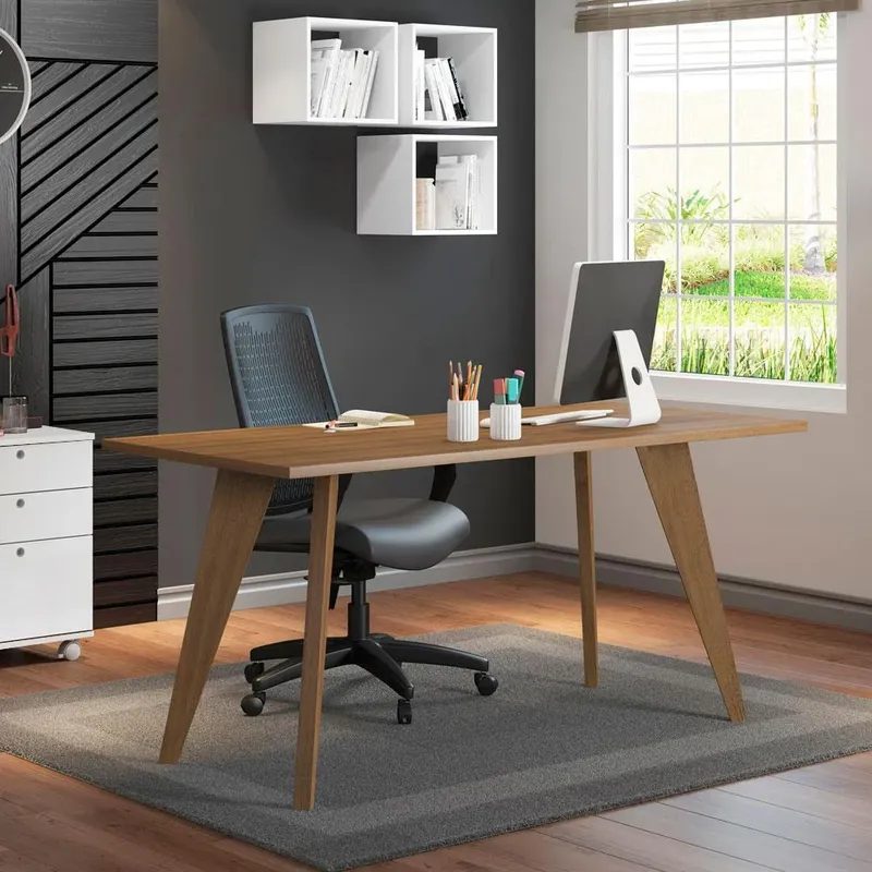 Mesa de Escritório, MDP, Amadeirado Escuro - 5319