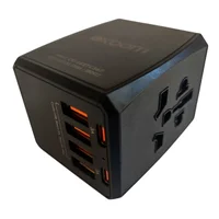 Adaptador Portátil Tomada Universal Viagem 4 Usb-a 2 Usb-c - Preto
