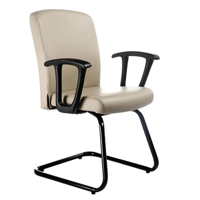 Poltrona Diretor Luxuosa Com Braços Fixos, Linha Alpha, Bege