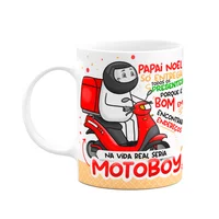 Caneca Flork Natal, Motoboy Noel Da Vida Real