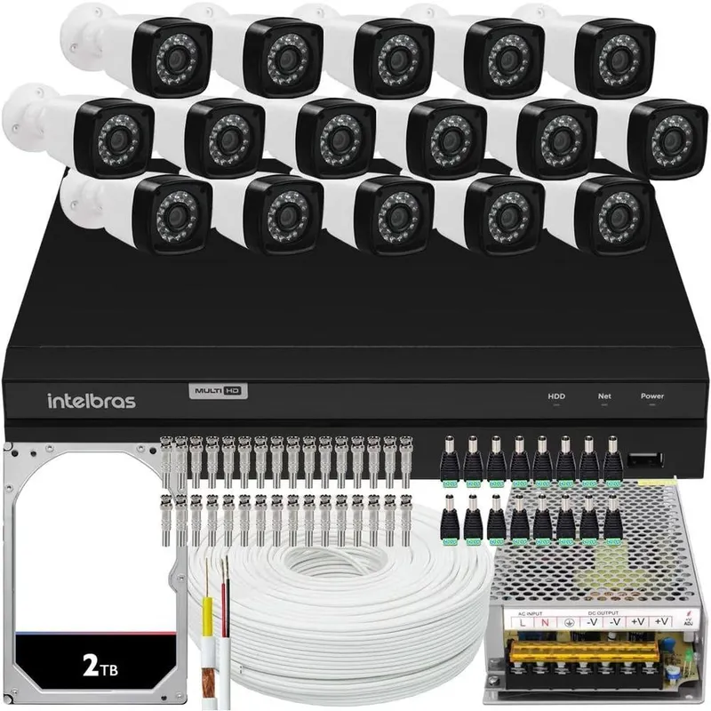 Kit Intelbras Cftv, 12 Cameras VHL 1220, FULL HD + DVR 1016c, HD 2TB