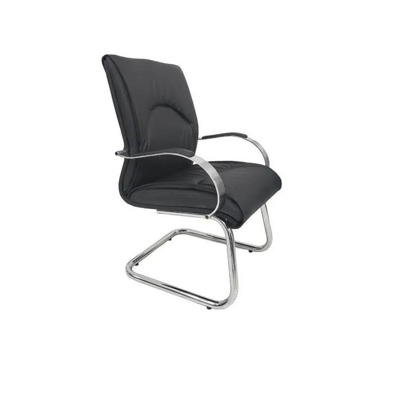 Poltrona Diretor Luxuosa Com Braços Fixos Linha Firenze, Preto