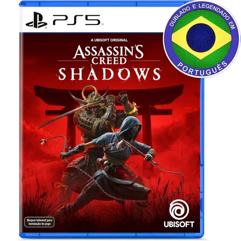 Assassins Creed Shadows Ps5 Mídia Física Dublado Português