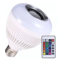 Lâmpada LED RGB Bluetooth Controle Remoto 8 Cores Com Caixa De Som