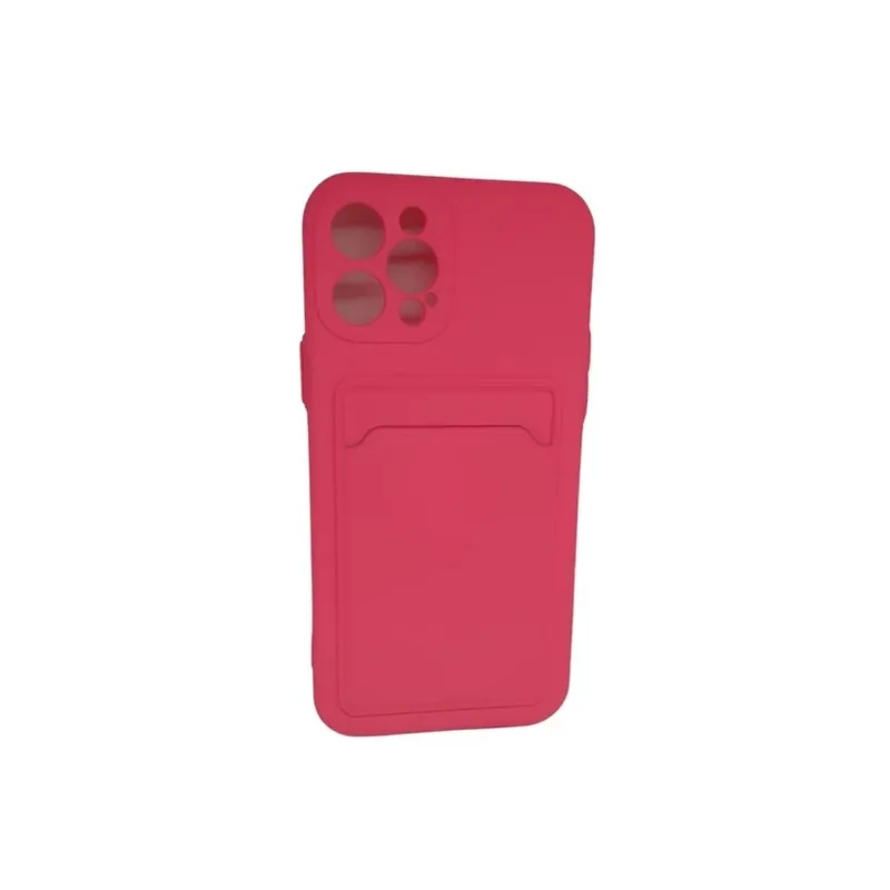 Capa Capinha Compatível Iphone 12 Pro Com Porta Cartões Cor:rosa 1
