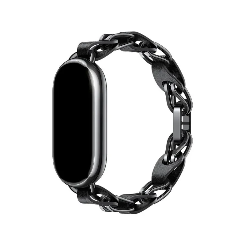 Bracelete Trançado De Metal, Para Xiaomi Smart Band 8, Preto