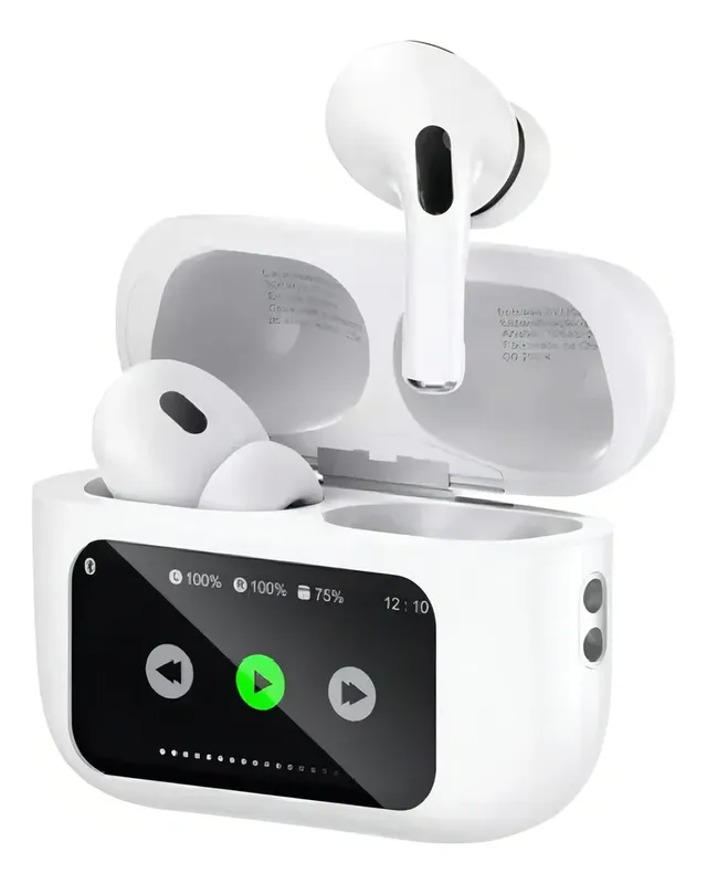 Fone De Ouvido Premium Deep Bass Com Display LED Digital Peining Branco