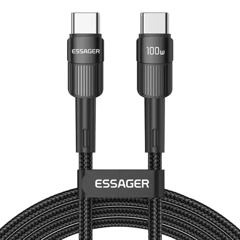 Cabo Usb-c Essager Turbo Pd 60w 2 Metros Revestimento Em Nylon Trançado E Carregamento Rápido