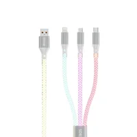 Cabo 3 Em 1 Hrebos Cb-509 Premium Neon RGB Turbo 1.2 Metro Colorido