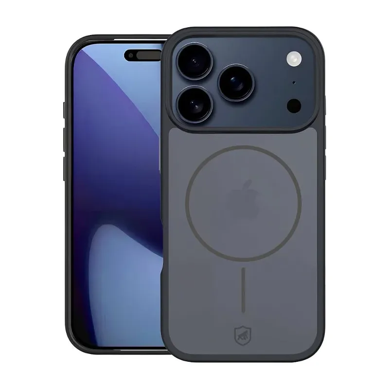 Capa Case Capinha Para Iphone 17 Pro Max - Magsafe Wave Fumê - Preta - Gshield
