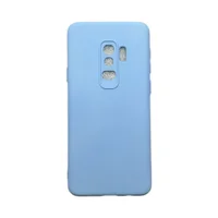 Capa Samsung S9 Plus Silicone Aveludada Protege Câmera Colorida Capinha Anti Impacto S9 Plus:azul Bebê