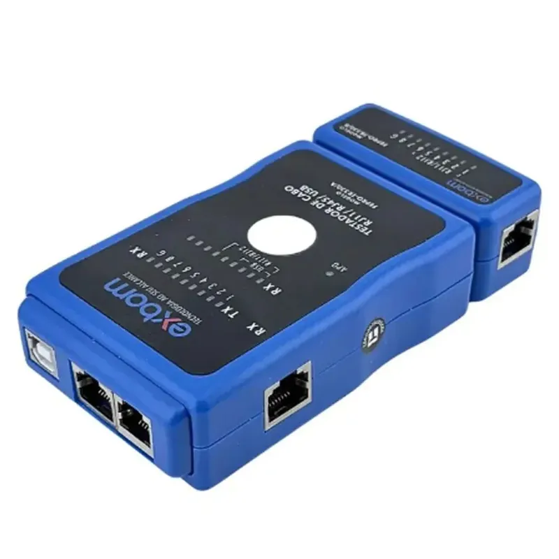 Testador De Cabo De Rede Rj45-11-12 E Cabo De Impressora Exbom Fepro-tc330