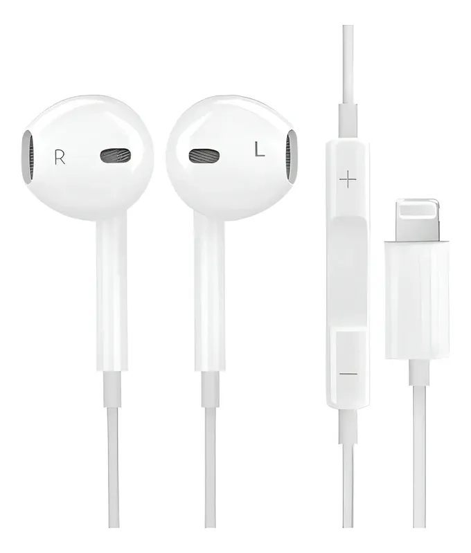 Fone Ouvido Lightning H'maston Para Iphone 7 8 X Xr Xs Cor Branco