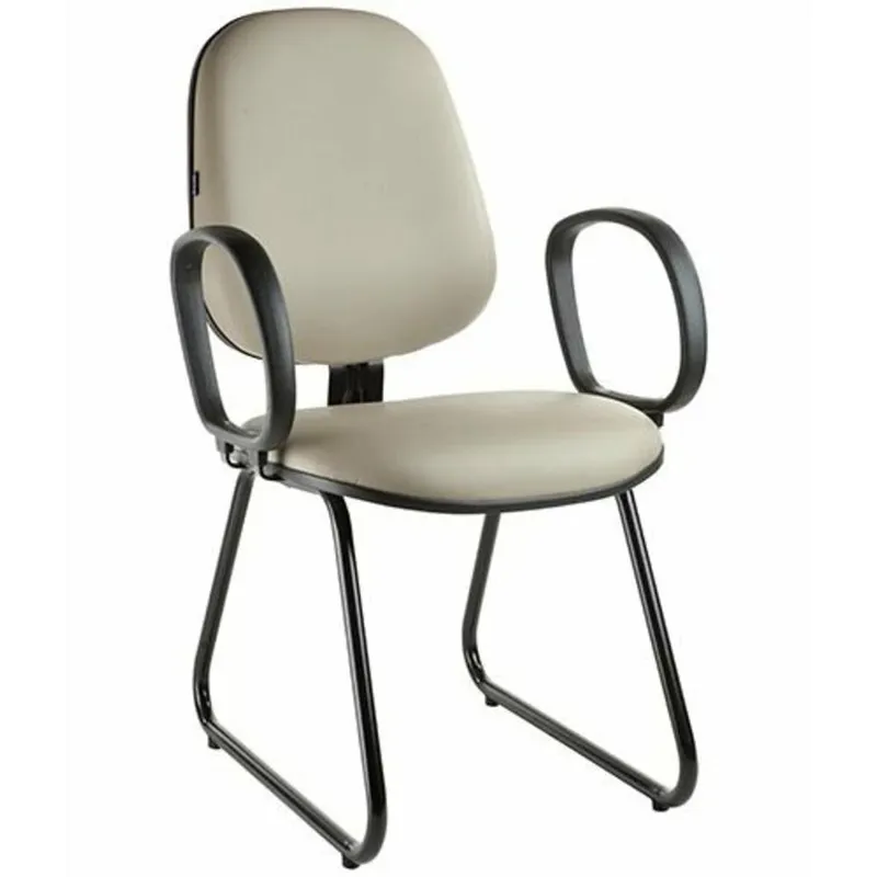 Cadeira Home Office, Executiva Com Braços Linha Siena Lisa - Cinza