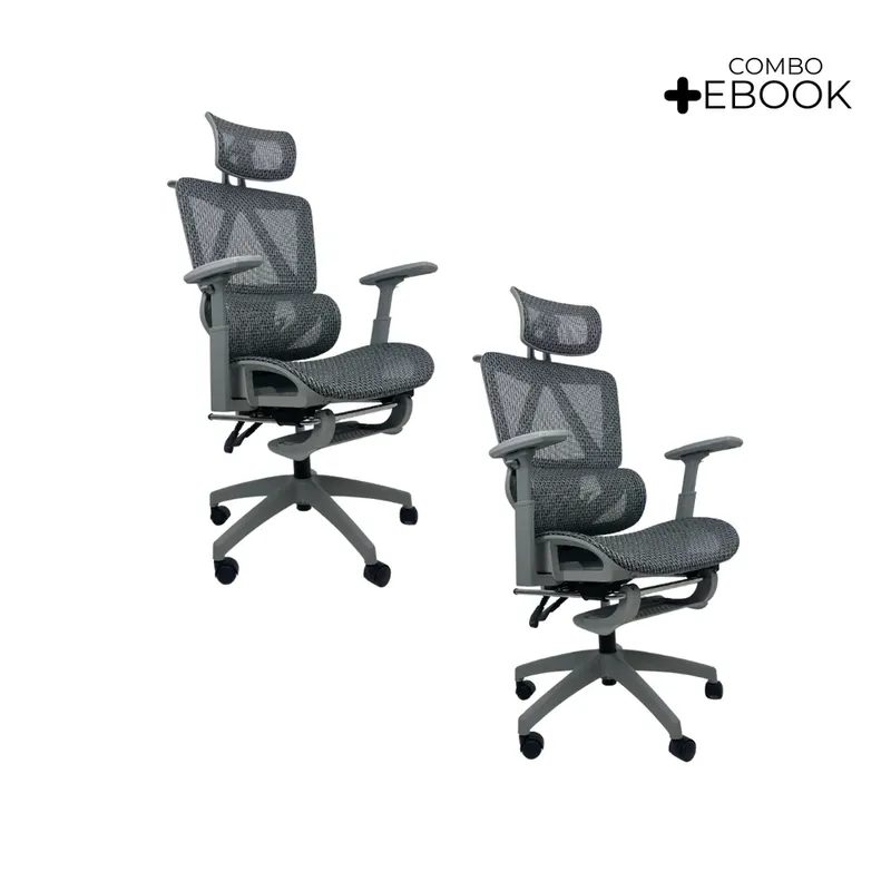Cadeira De Escritório Presidente Executiva Oficial Titan - Cinza - 2