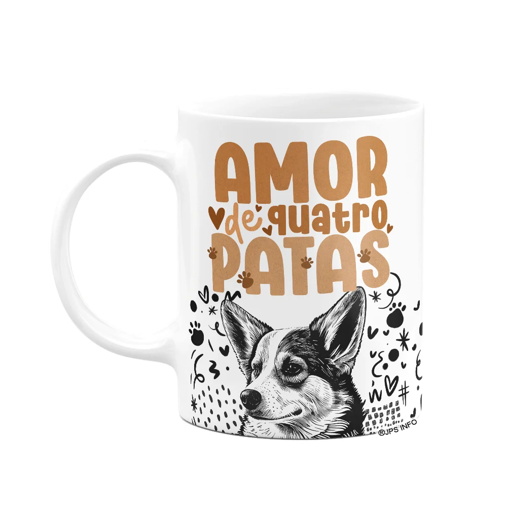 Caneca Amor De Quatro Patas - Cachorro Corgi
