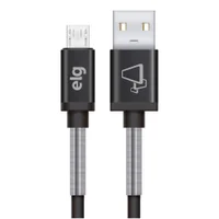 Cabo Micro Usb Elg Sp510bk Inox 1 Metro Cinza