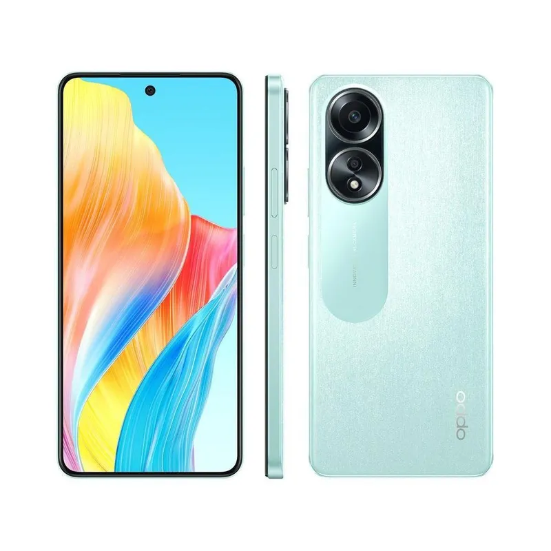 Smartphone OPPO A58 256GB Verde 4G 8GB + 8GB (RAM+) 6,72" Câm. 50MP + Selfie 8MP Dual Chip
