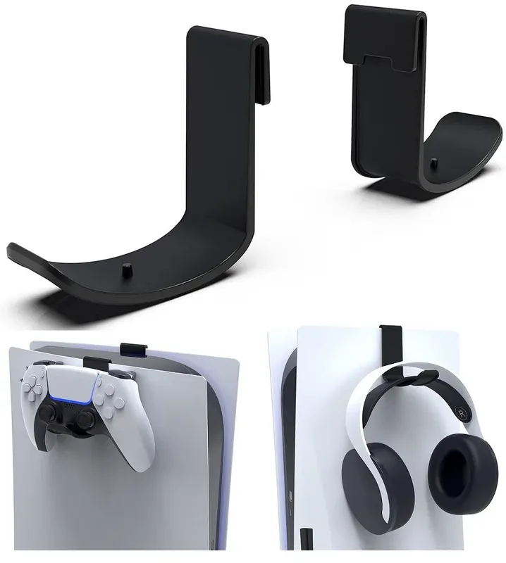 2 Suporte Para Controle E Fone De Ouvido De Playstation 5 Headset Headphone Preto