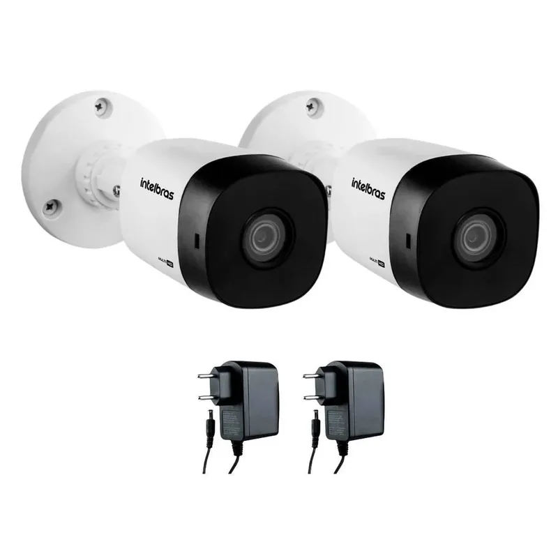 Kit 2 Câmeras De Segurança Vhl 1220 B Hdcvi Full Hd 1080p Intelbras + 2 Fontes De Alimentação 12v