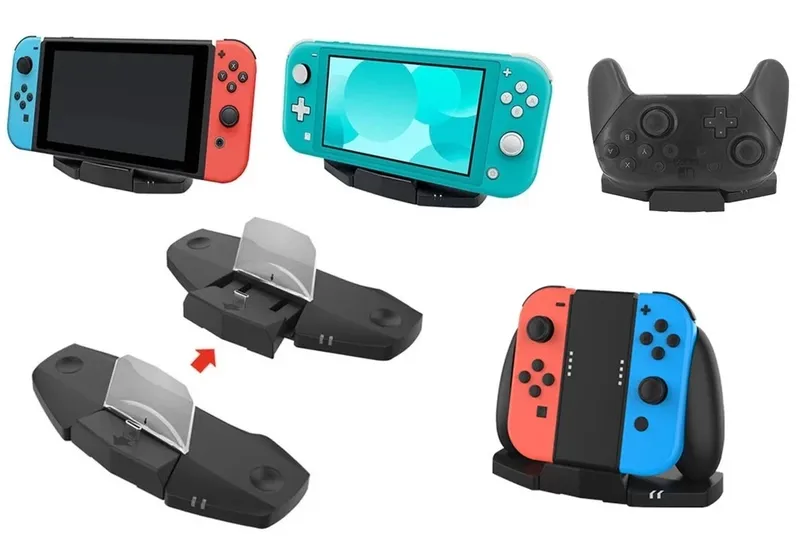 Base Suporte Dock Carregador Grip Para Nintendo Switch/lite/oLED Controle Pro Joy-con