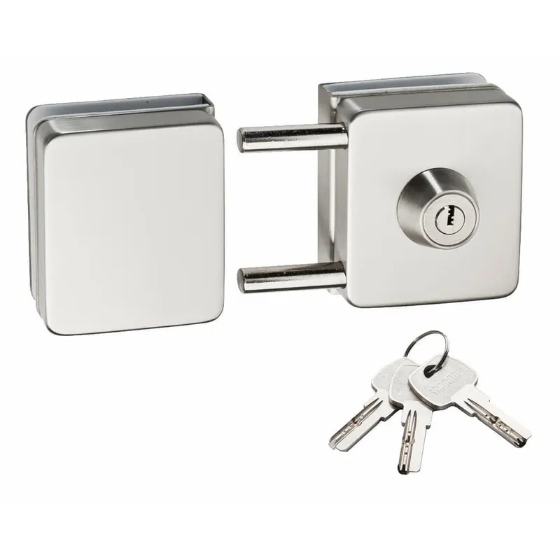 Fechadura Sobrepor De Pressão Para Porta Pivotante De Vidro - Alvenaria Va158 Pk Vp522 Inox Escovado Soprano