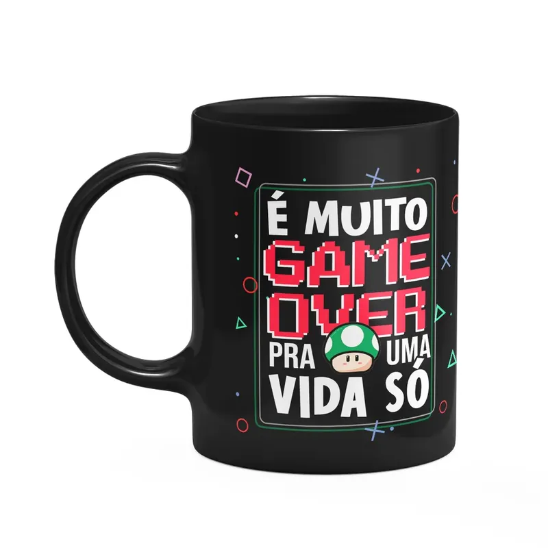 Caneca Gamer - É Muito Game Over Pra Uma Vida Só
