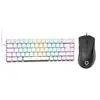 Kit Teclado Gamer KBM! TG700, Branco, 65%, ABNT2, RGB, Switch Gateron Red + Mouse Gamer Husky Arrow, RGB, 16000 DPI, 7 Botões, Preto